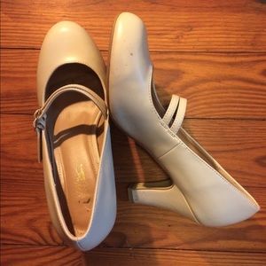 Cream 2.5 Inch Strap Heels